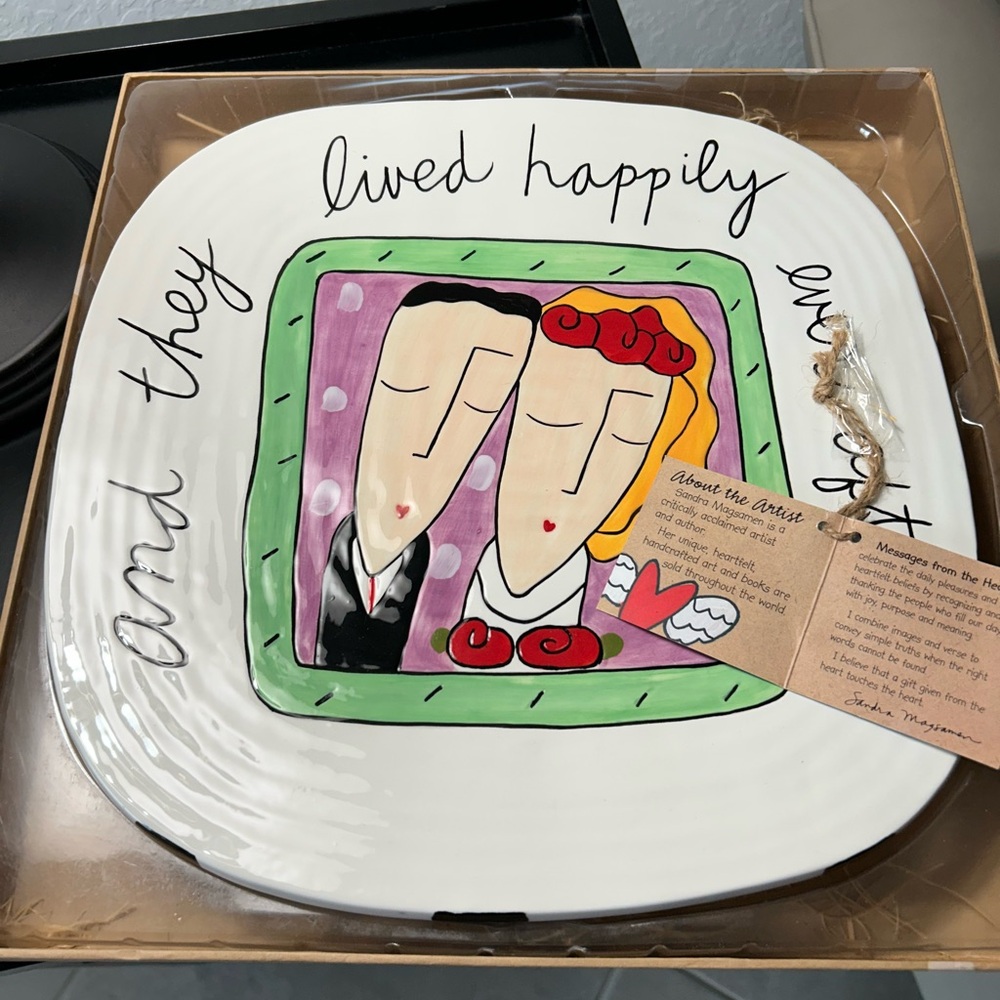 Silvestri 'And They Lived Happily' Decorative Plate - Green, Purple, Red, Black